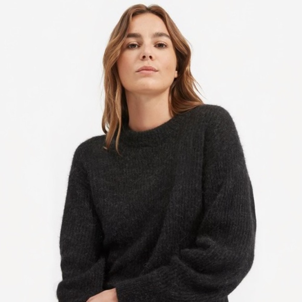 Everlane Oversized Alpaca Crew / S / heather black GUC
